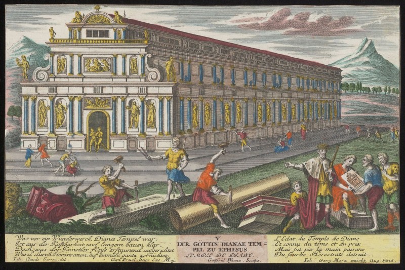 De tempel van Artemis in Efeze; het vijfde wereldwonder